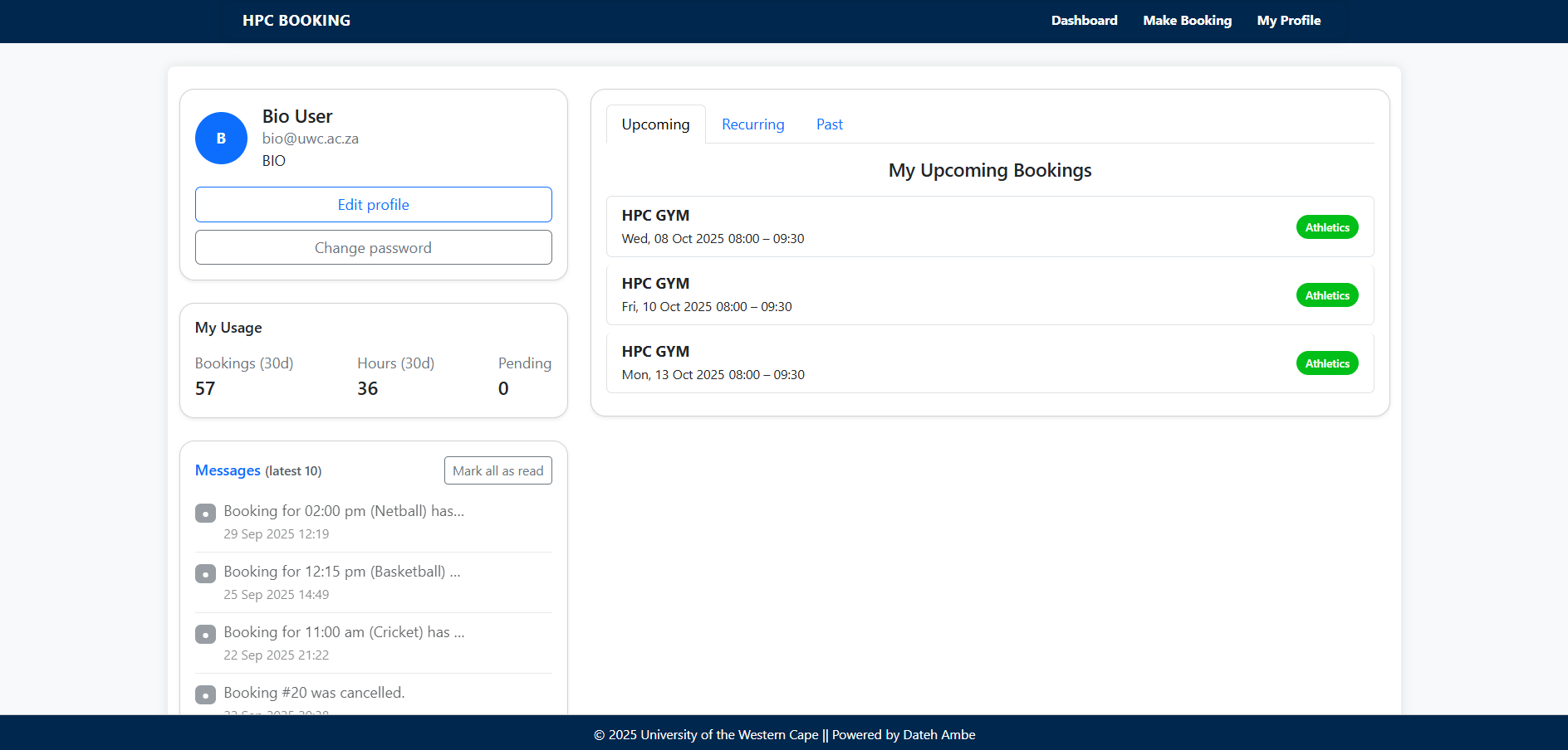 Profile Screenshot